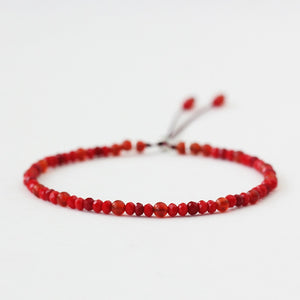 Natural Stone Handmade Strand Bracelet Red Rope